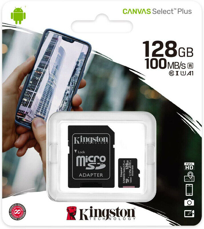 Kingston microSDHC 128 GB Canvas Select Plus Class 10 UHS-I - Click Image to Close
